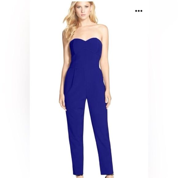 Adelyn Rae strapless jumpsuit in cobalt color beautiful color - Picture 2 of 12
